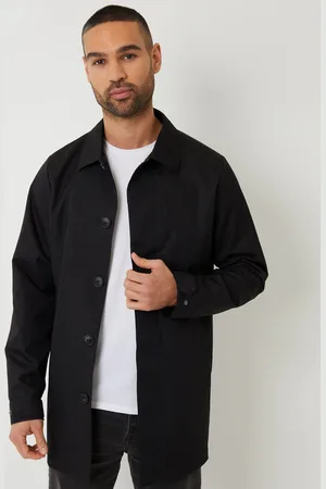 Threadbare Black Showerproof Longline Mac XL