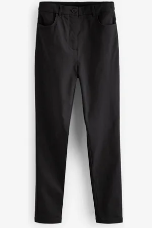 Next Dark Black Longer Length Skinny Fit Stretch High Waist School Trousers (9-18yrs) 11 Years Long (146cm)