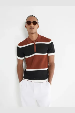River Island Pointelle Blocked Polo Shirt xlarge