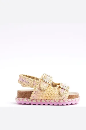River Island Pink Girls Ombre Raffia Sandals AU 5 (EU 21.5)