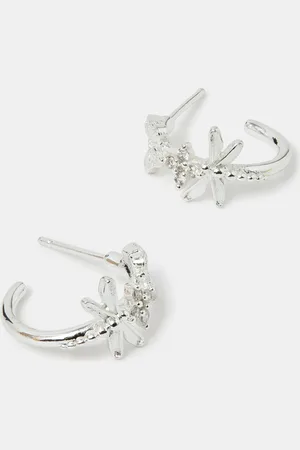 Accessorize Silver Plated Sterling Dragonfly Hoop Earrings One