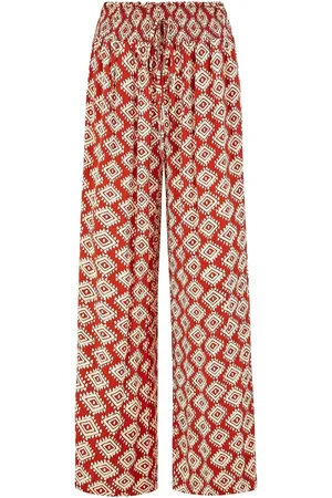 Yumi Red Relaxed Fit Geo Print Trousers AU 18