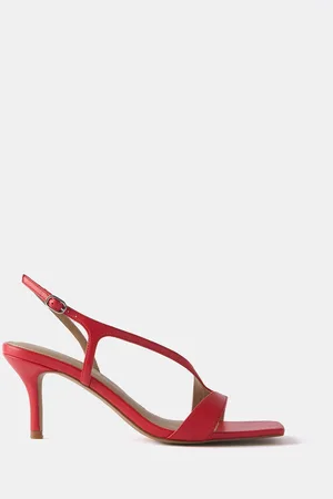 mint&berry Red Leather Strappy Kitten Sandals AU 9 (EU 41)