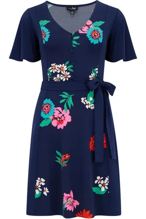 Pour Moi Priya Slinky Jersey Panel Short Sleeve Dress AU 8