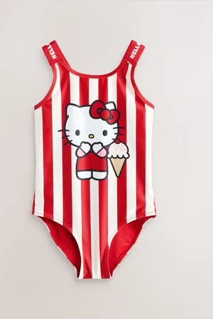 Next Red/Ecru Stripe Hello Kitty License Swimsuit (3-16yrs) 11 Years (146cm)