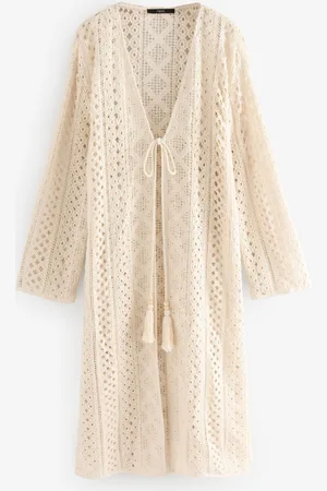 Laura Ashley Ecru Crochet Beach Dress L