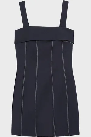 Reiss Effie Contrast-Stitch Structured Mini Dress AU 14