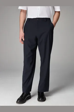 Next Navy Blue Elasticated Waist EDIT Relaxed Twill Trousers 34W x 31L (UK 34 R)
