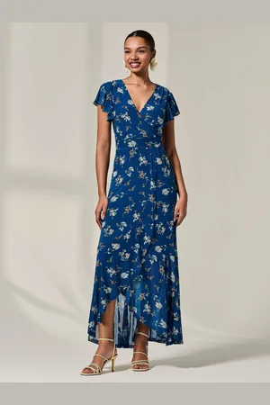 Jolie Moi Floral Ruffle Hem Maxi Dress 14