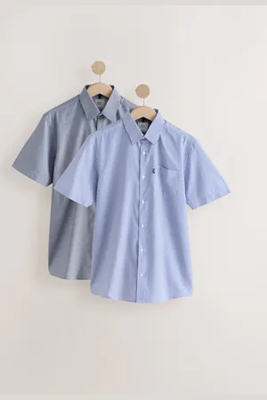 Next Regular Fit Easy Iron Short Sleeve Oxford Shirts 2 Pack M