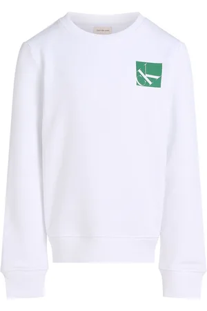 Calvin Klein White Relaxed Crew Neck 100% Cotton Sweatshirt 8 Years (128 cm)