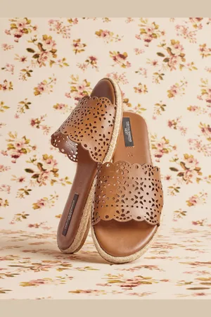 Next Tan Brown Tabitha Simmons x Darcy Leather Round Toe Laser Cut Espadrille Mules eu37uk4