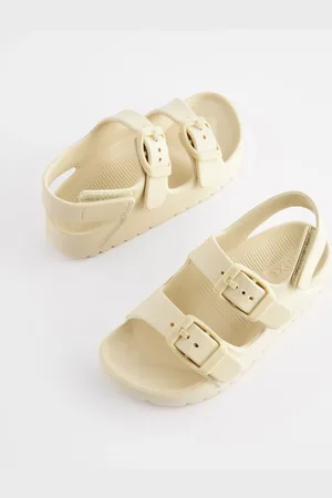 Next Buttermilk White Double Buckle Ankle Strap EVA Sandals AU 3 (EU 19)