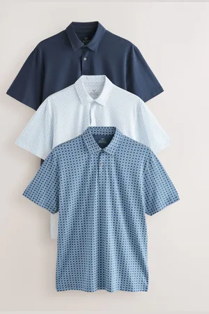 Next Regular Fit Short Sleeve Jersey Polo Shirts 3 Pack xxxxlarge