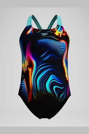 Speedo Black Digital Placement Powerback Swimsuit 5