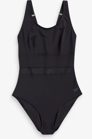 Speedo Black Womens Shaping Lunia Glow Swimsuit 1 Piece with Adjustable Straps AU 16