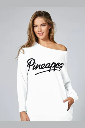 Pineapple White Oversized Monster Sweatshirt M