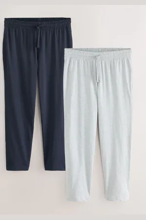 Next Navy Blue/Light Grey Open Hem Pyjama Bottoms Set 2 Pack