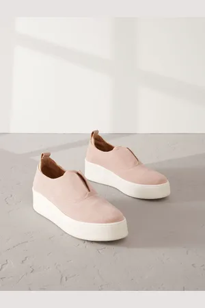 Next Rose Pink Slip On Signature Forever Comfort Leather Chunky Wedge Platform Trainers AU 8 (EU 39)