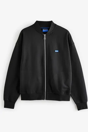 HUGO BOSS Black Logo Label Cotton Terry Zip Up Sweatshirt XL