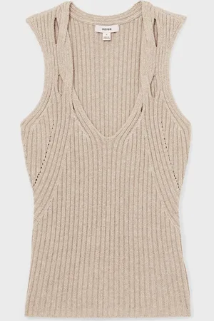 Reiss Neutral Alethia Twist Strap Knit Vest S