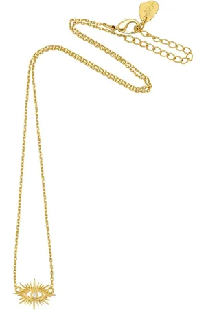 ESTELLA BARTLETT Gold Tone Eye Burst Cubic Zirconia Necklace One