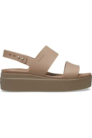 Crocs Brown Brooklyn Low Wedge Sandals AU 9 (EU 39.5)