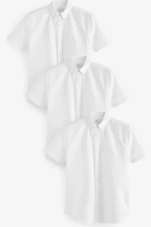 Next 100% Cotton Short Sleeve Oxford Shirt 3 Pack 3XL