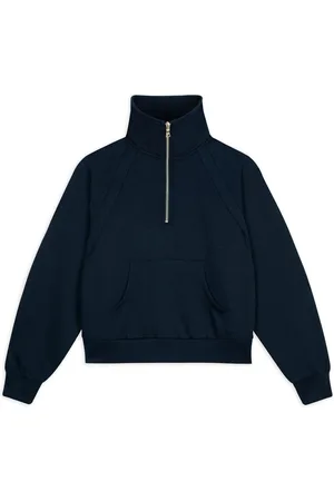 Chelsea Peers Blue Luxe Comfort Scuba Half Zip Sweatshirt 16