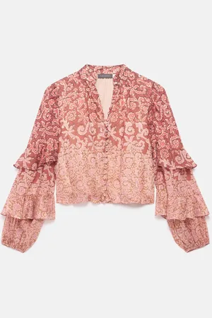 mint&berry Orange Printed Cotton Blouse large