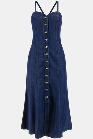 Guess Denim Edna Strappy Denim Midi Dress large