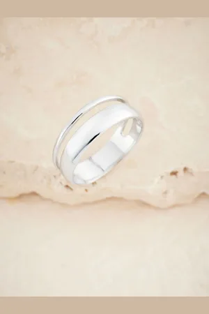 Next Sterling Silver Two Band Ring S