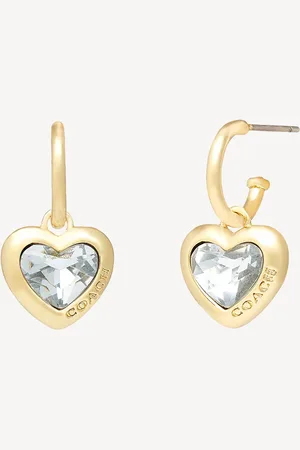 Coach Heart Charm Huggie Earrings One