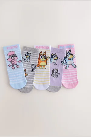 Next Pink and Blue Rich Bluey Ankle Socks 5 Pack 6-8.5 Jnr