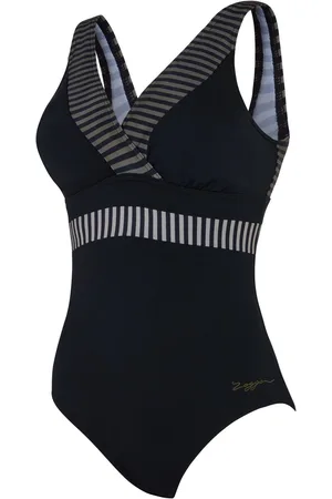 Zoggs Seafarer Squareback Black Swimsuit AU 8