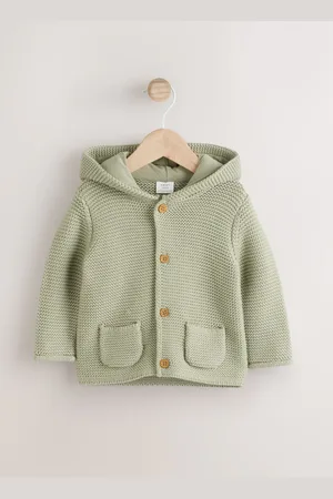 Next Sage Green Knitted Hooded Baby Cardigan (0mths-2yrs) 6