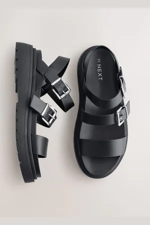 Next Black Standard/Wide Fit Chunky Buckled Sandals AU 8 (EU 39)