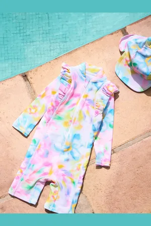 Angel & Rocket Pink Jodie Multi Sunsafe Print Toddler Swimsuit 6874cm