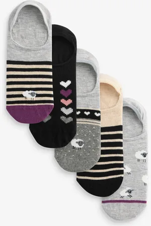 Next Black/White Sheep Invisible Socks 5 Pack M-L