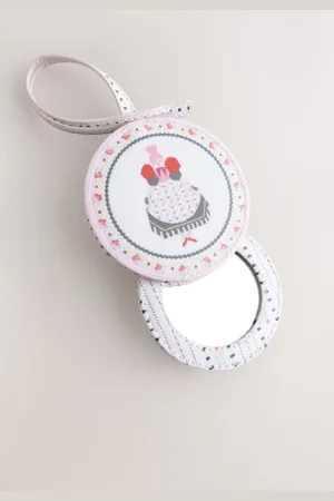 Cath Kidston Pink Rose Stripe Mirror Charm Bag One