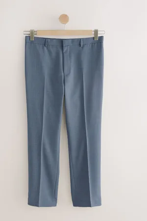 Next Light Blue Regular Fit Textured Suit Trousers 50W x 31L (UK 50 R)