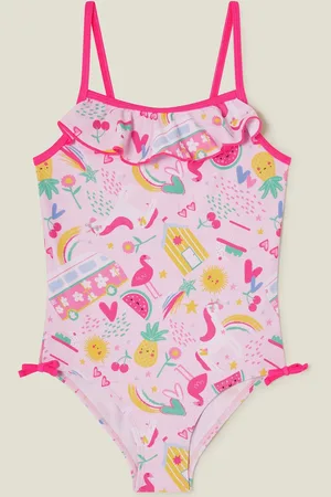 Accessorize Pink Girls Sunbeam Print Swimsuit 11