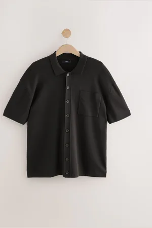 Next Relaxed Fit Premium Short Sleeve Knit Button-Through Polo Shirt XL