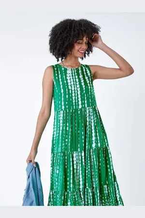Roman Tie Dye Print Sleeveless Smock Dress AU 14