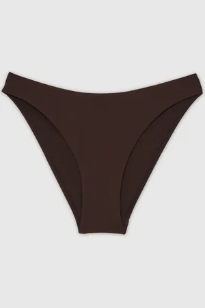 Reiss Mocha Alba Mid-Rise Bikini Bottoms AU 12