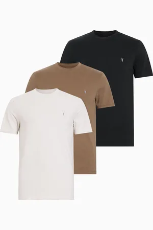 AllSaints AllSaints Taupe/Brown/Black Brace Shortsleeve Crew T-Shirts 3 Pack XS