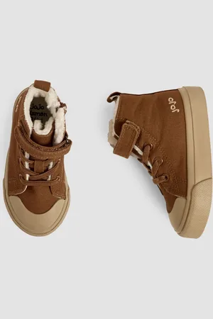 JoJo Maman Bébé Brown Canvas High Top Trainers AU 9 (EU 27)