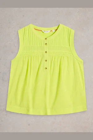 White Stuff Yellow 100% Organic Cotton Isla Mix Blouses AU 14