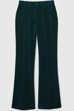 Reiss Teal Parisa Petite Velvet Flared Suit Trousers AU 4
