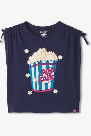Hatley Blue Pop Corn 100% Cotton Cinched Shoulder Top 7 Years (122cm)